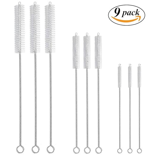 Hiware Drinking Straw Brush Kit - (3-size) 9-piece Straw Cleaner - Cleaning Brush For Multiple Size Straws