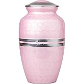 INTAJ Cremation Urn for Human Ashes – Elegant Memorial Urn for Men and Women, Decorative Large Burial Urn Holds Up to 250lbs (Rose)