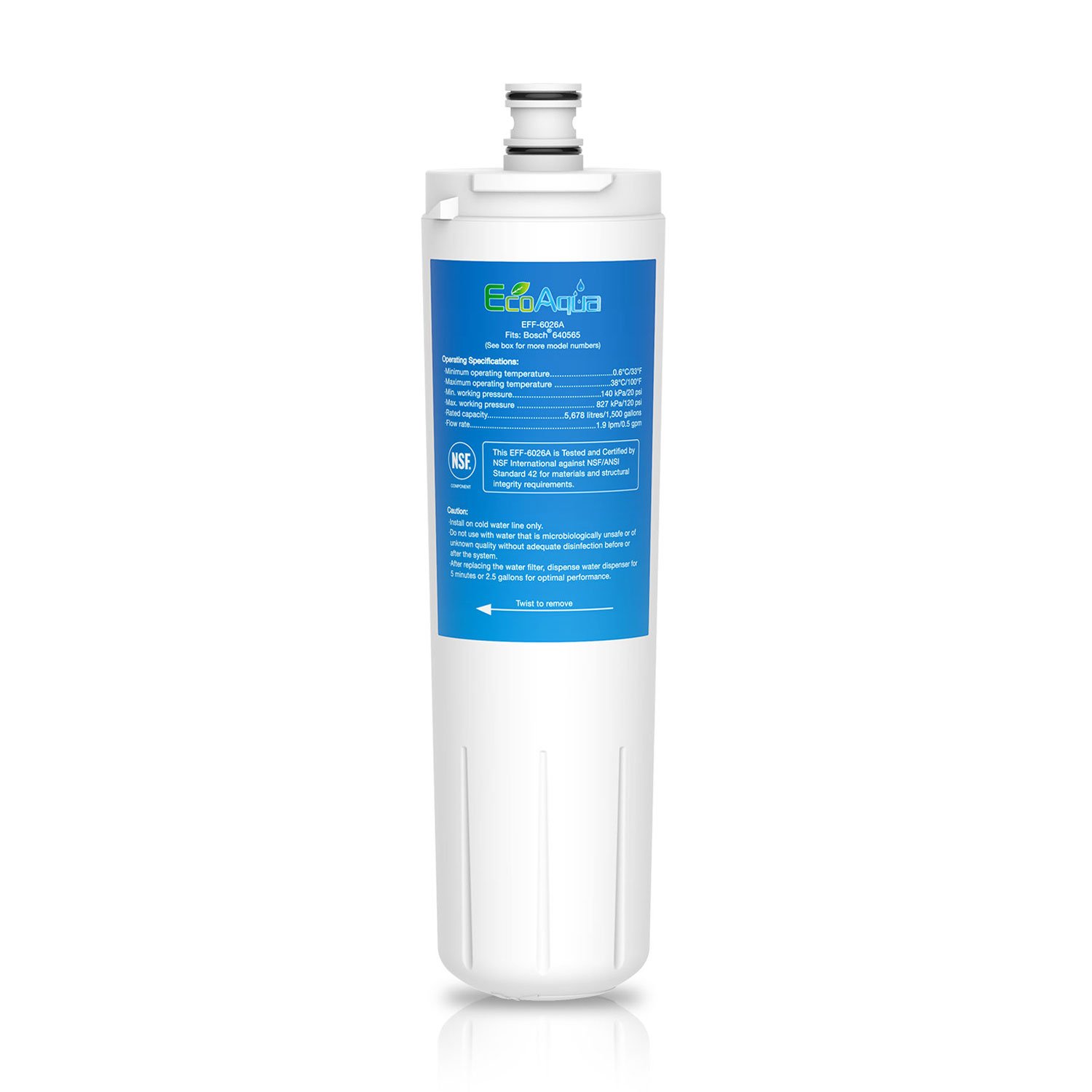 EcoAqua EFF-6026A Fridge Water Filter Compatible with Damixa Aquaflow AF517 Kitchen Mixer Tap (1)