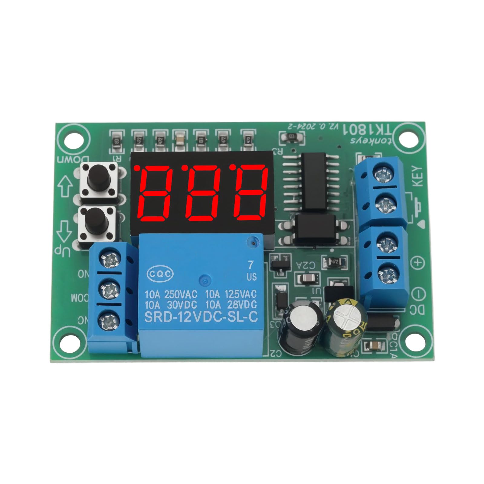ECSiNG 1Pc LED Trigger Countdown Timer 3-Digit Display time Relay Trigger Start 12V 1-999 Seconds for Timer Alarm Clock 60x40x17mm