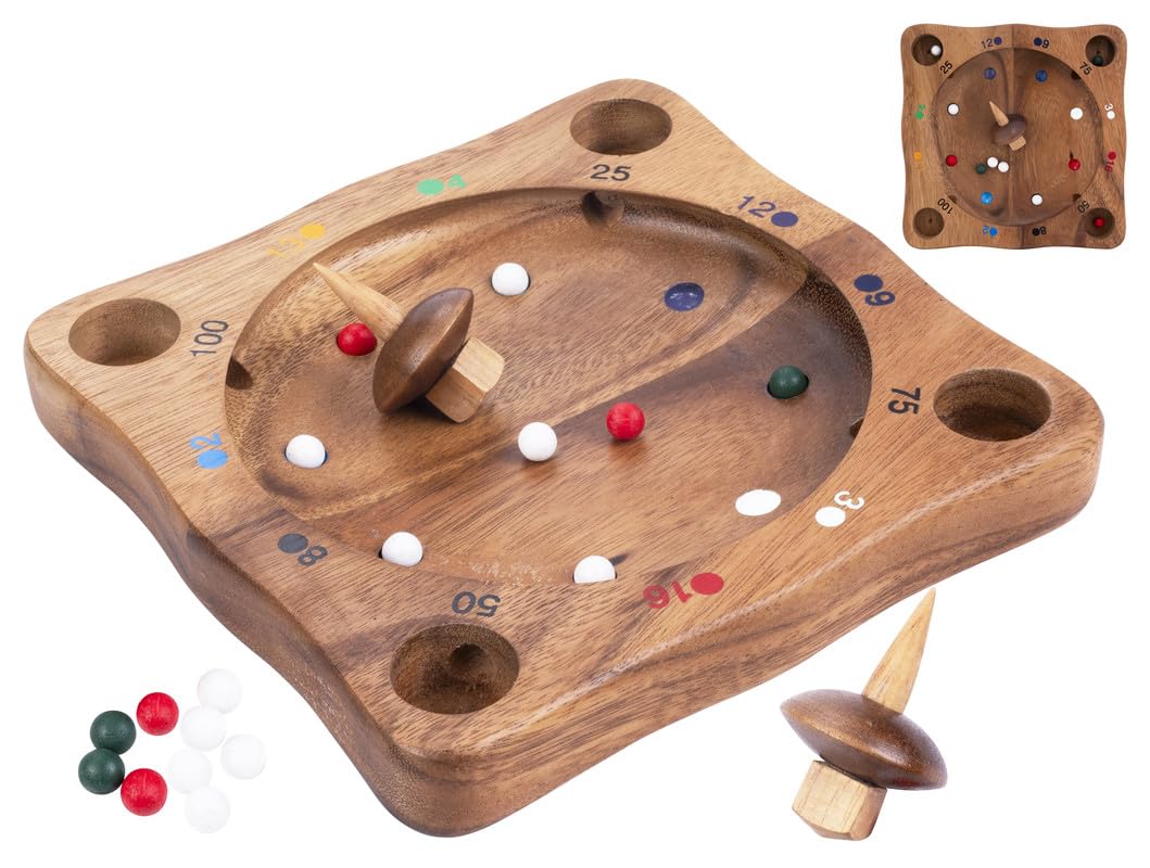 Engelhart - 350490 - Wooden Spinning Top Ball Game - Family Game of Chance - Includes Spinning Top & 10 Balls - Eco-Friendly - 2 or More Players - Ages 6 and Up — image 1