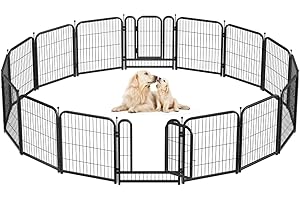 Petorldog Dog Playpen 8/16 Panels 32" Height Heavy Duty Dog Fence Puppy Pen for Large Medium Small Dogs Indoor Outdoor Foldable Pet Exercise Pen