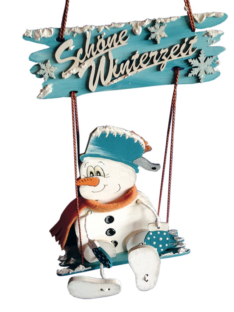 News A-BA32SE86SW Petra's Craft Craft Set, floppy Snowman on Swing nice Winter Time "