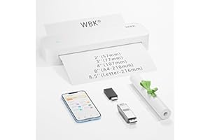 WBK Portable Printers Wireless for Travel, Thermal Inkless Printer Support 8.5" X 11" US Letter&Legal,A4&A5 Thermal Paper,Bluetooth Wireless Mini Printer Compatible with Android (A40)