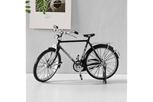 JIALINXIA Miniature Alloy Bicycle Collections Bookshelf Decor, Metal Art Home Accessories, Desk Accessories Toy Finger Bike for Collections Home Living Room Bar Coffee Ornaments (Black)
