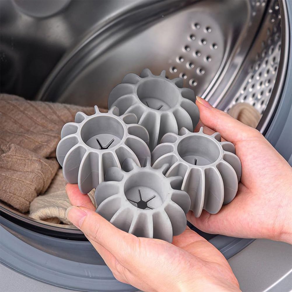 Photo 1 of 10 Pcs Reusable Laundry Scrubbing Balls - Ideal for Effective Washing and Cleaner Clothes,Grey