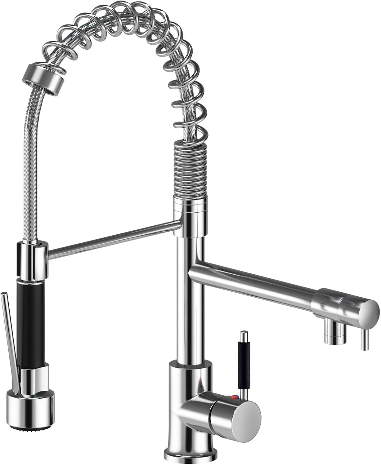 Suguword Single Hole Kitchen Tap, High Arc Pull Out Kitchen Faucet with 360 Degree Swivel