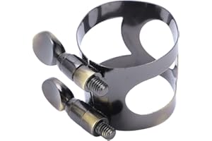 HERCHR Clarinet Ligature with Adjustable Screws, Vintage Bb Clarinet Mouthpiece Ligature for B Flat Mouthpiece Woodwinds Instrument (#1)