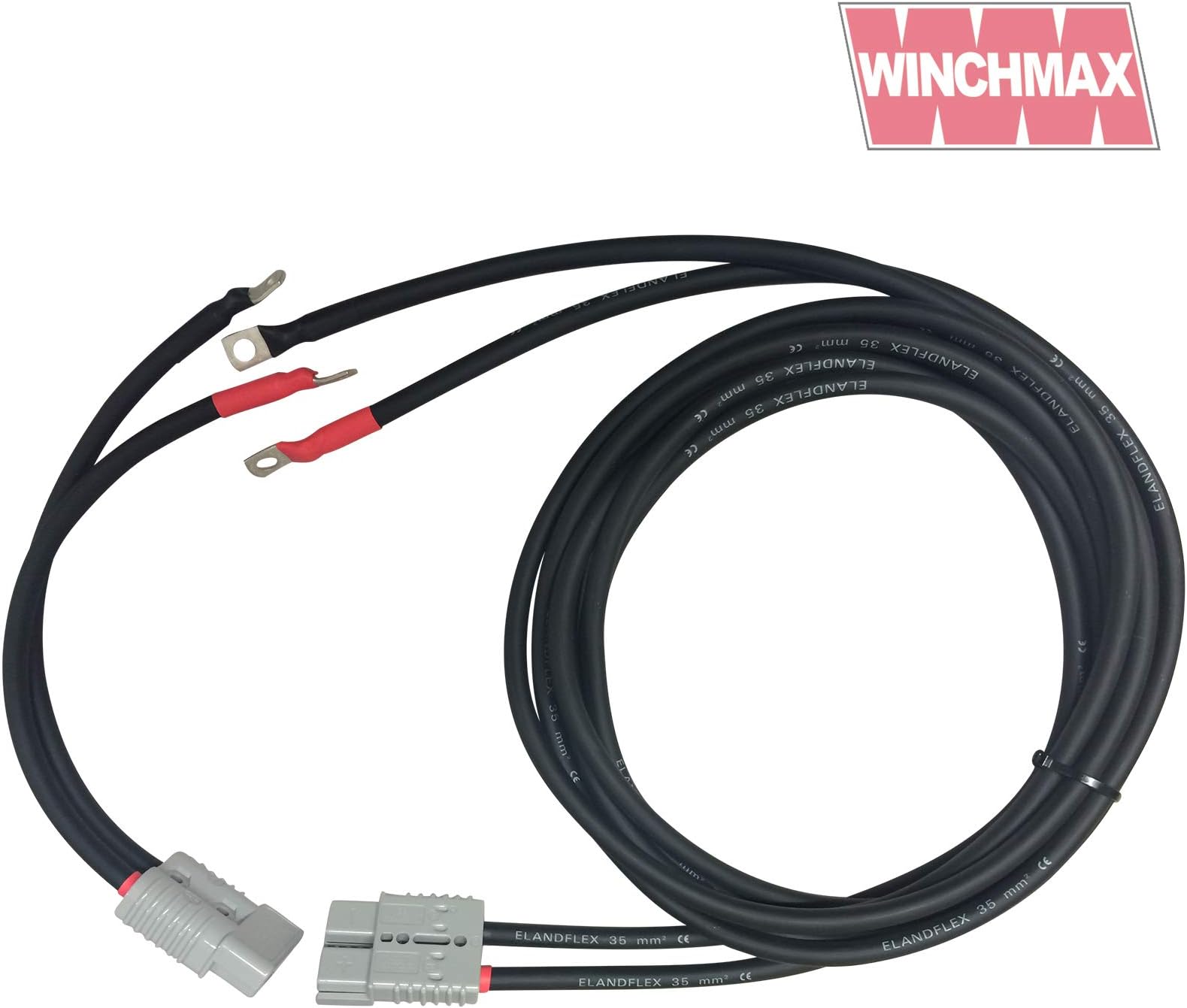 WINCHMAX ATV WInch Battery Extension Cables. 4m x 35mm British Made Anderson Cable with 6mm Lug. Heavy-Duty PVC Insulation. Heavy-Duty Connector for Easy Disconnection from the WInch.