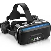 COCERKET VR Headset for iPhone &amp; Android, 120&deg; Viewing Angle 3D Glasses with Aspherical Lenses &amp; Headphone, Perfect for VR Videos and Mobile Games
