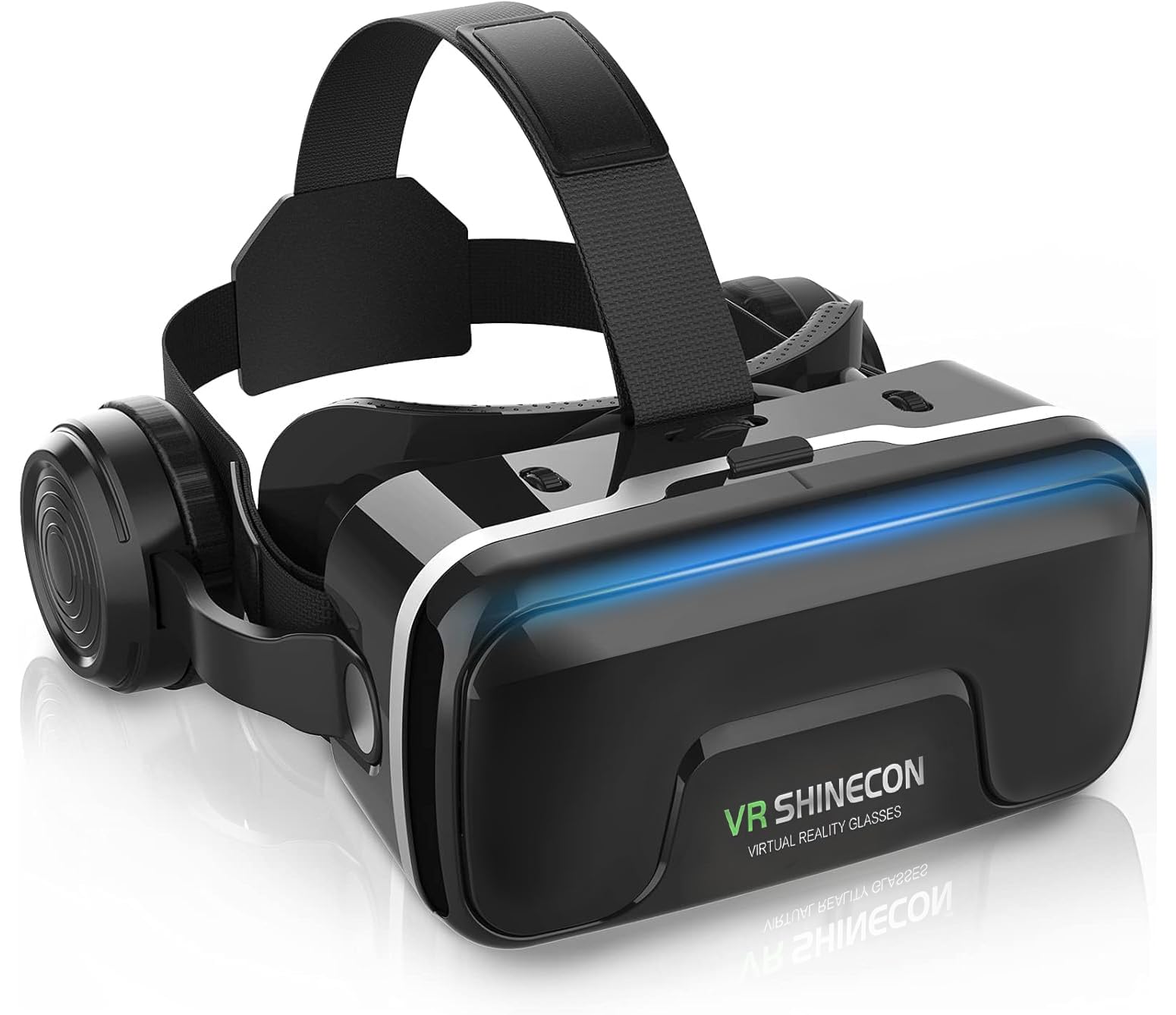 Photo 1 of VR Headset, for Smartphones, VR Head Mount Display, Headphone Included, for Smartphones, 3D Glasses, Aspherical Optical Lens, VR Videos, One-Click Reception, 120° Viewing Angle, 1080P,