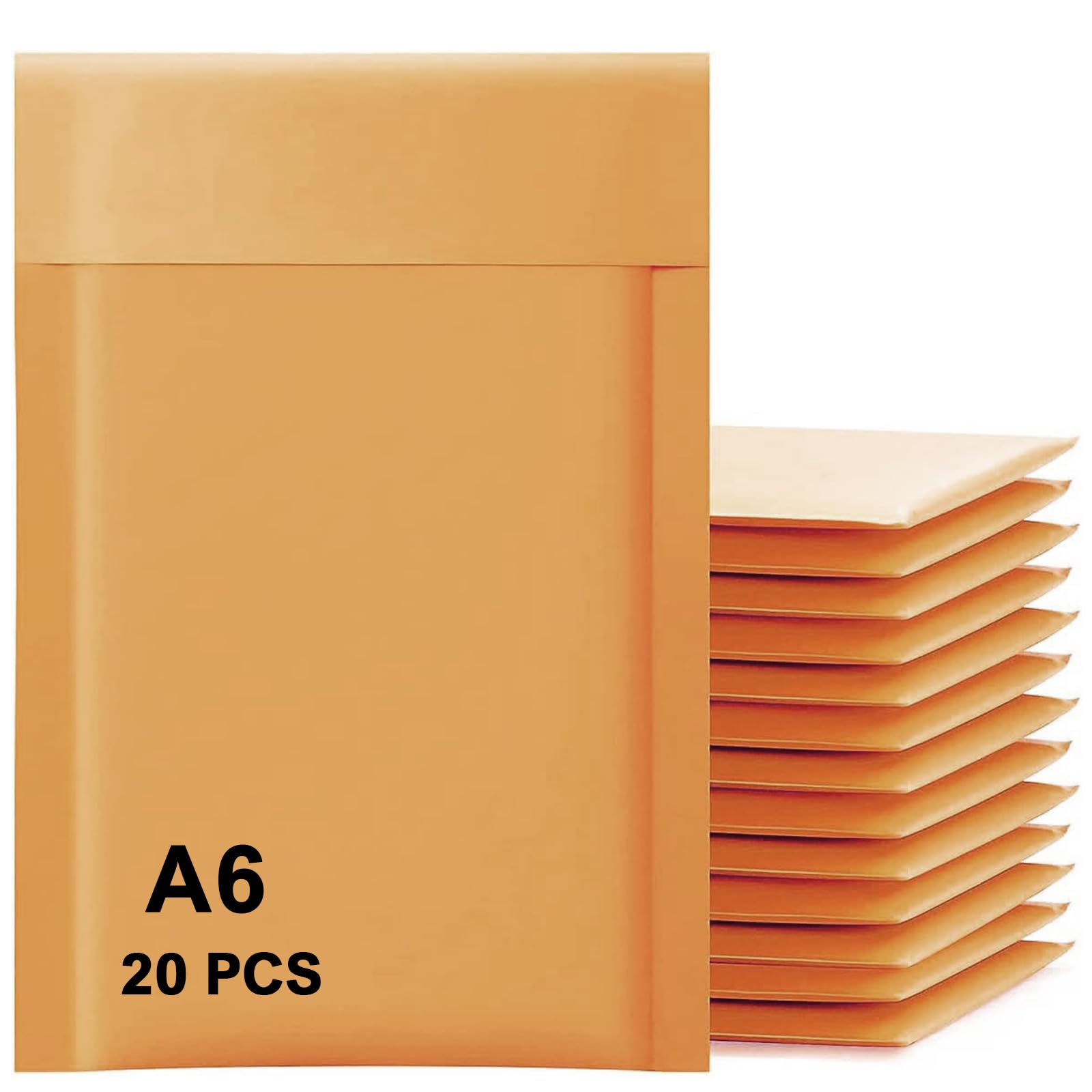 A6 Padded Envelopes, 20 Pcs Padded Bubble Mailers, Envelopes Bubble Lined Wrap for Packaging, Shipping, Mailing (Yellow)