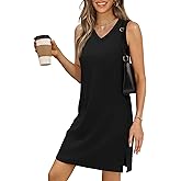 BKRIVE V-Neck Summer Casual Beach Dress for Women 2025 Vacation Women's Sleeveless Sundress with Split