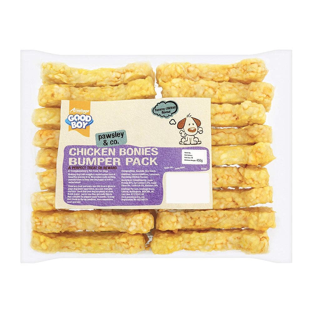 Good Boy - Munchy Chicken Bonies Bumper Pack - Dog Chews - A Perfect Treat or Reward - Pack of 18 - Dog Training Treats