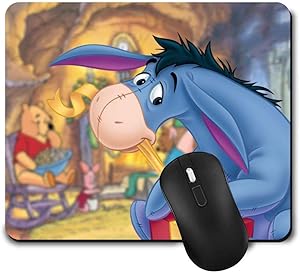 Gaming Mouse Pad Disney Winnie The Pooh Eeyore,Funny Cute Non-Slip Rubber Mousepad for Office Kid Gift (9.5 Inch x 8 Inch Mat)