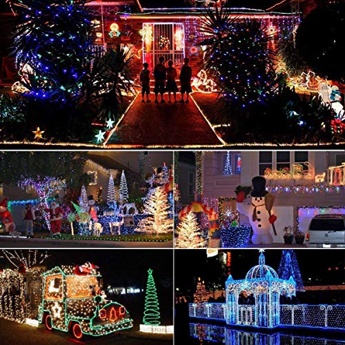 GreenClick LED Twinkle Rope Light Battery Operated 120 LEDs Color Changing Rope Lights with Romote Timer Waterproof 45Ft 8 Mode String Lights for Patio, Yard, Parties, Wedding