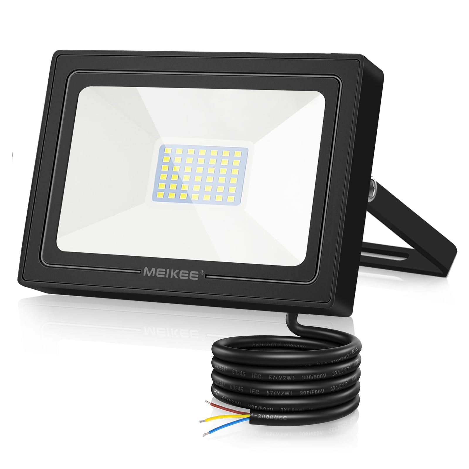 MEIKEE 35W Led Floodlight Outdoor LED Security Light IP66 Waterproof 3000 Lumen Super Bright Spot Lights 6500K Cold White Light for Garden Yard Garages Warehouse Patio Billboard