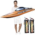 SOWOFA Ready to Run, 31.5" Large Remote Control Speed Boat for Adults S3.0 Brushless Motor 80km/h+, Two 4200 mAh Battery for Power at Same time,Upgraed All Metal Rudder