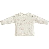 PEHR Dropped Shoulder Long Sleeve Toddler Top, Flower Patch | 100% Organic Cotton, Soft & Breathable, Machine Washable