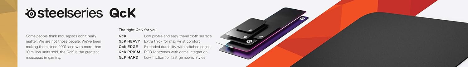 SteelSeries QcK Gaming Surface - Medium Cloth - Best Selling Mouse Pad of All Time - Optimized For Gaming Sensors - Maximum Control, Black: Electronics