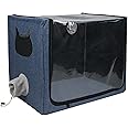 WVNM Pet Atomization Nest,Cat and Dog Atomization Box Oxygen Inhalation Machine Dedicated Folding Atomization Box,Small Pet Oxygen Inhalation Box ICU Cage-Grey 24 in,7ecr8-001