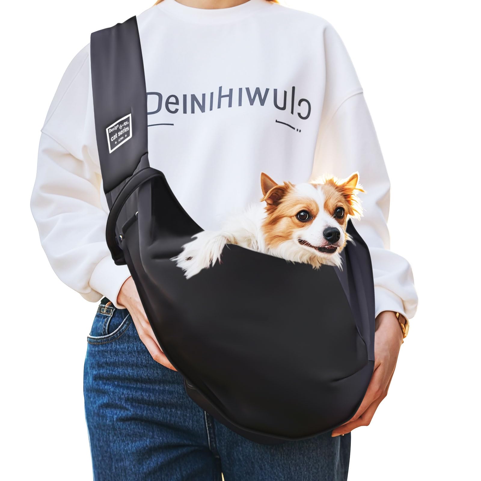Photo 1 of Dog Carriers Sling for Small Dogs – Polyester Puppy Carrier Sling for 0-15 lbs Pets, Carrying Bag for Travel, Hands-Free Daily Walk & Outdoor Activities