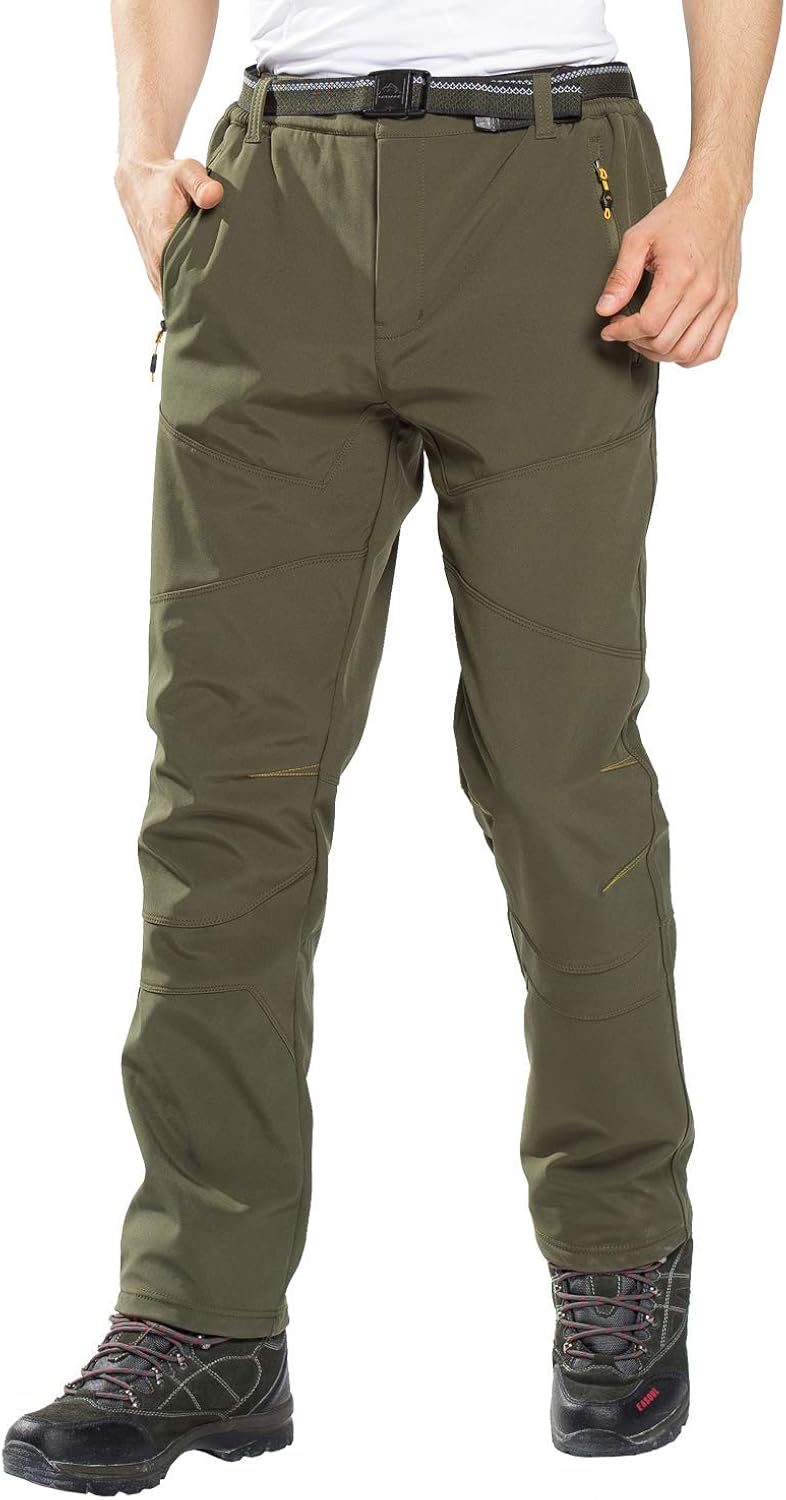FLYGAGA Men's Softshell Trousers Windproof Windproof Fleece Lined