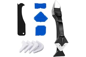 BOOBYSUU Silicone Caulking Tools Set, 3 in 1 Sealant Scrapers with Multiple Angles, Caulk Finishing Aids for Bathroom, Kitchen, Floor, Window, Sink Joint and Frames Sealing