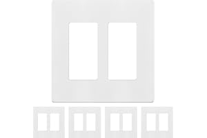 TG Screwless Decorator Wall Plates Child Safe Outlet Covers, Size 2-Gang 11.88cm H x 12.01cm L, Unbreakable Polycarbonate The