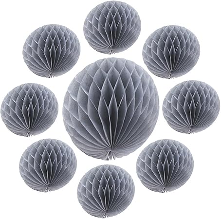 Amazon Co Jp Ssora ペーパーハニカムボール グレー 結婚式 誕生日 お祭り 飾り付け インテリア 個セット おもちゃ