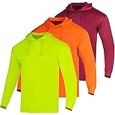 WISIGO 3PCS Hi Vis Safety Reflective Shirts with Long Sleeve Work Construction High Visibility Hoodie for Men