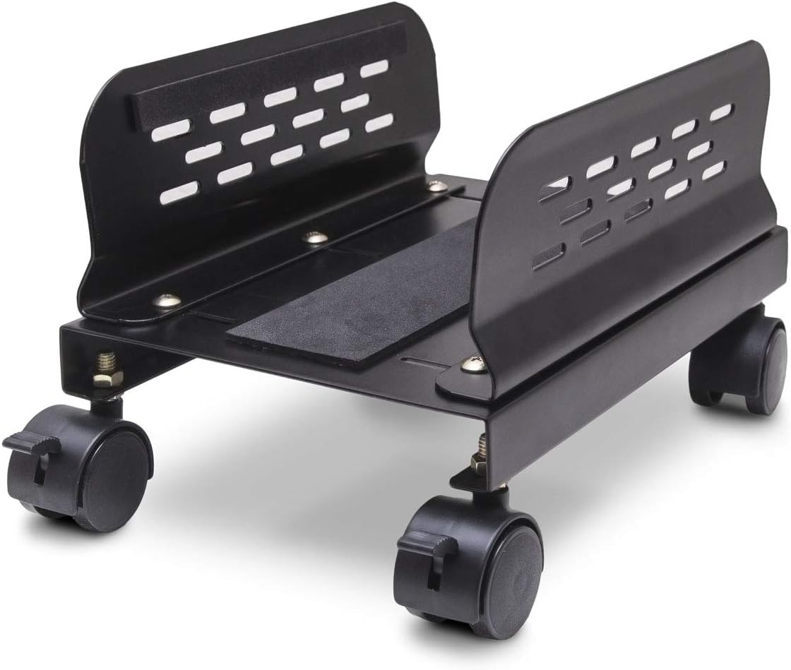 Syba Mobile Desktop Tower Computer Metal Floor Stand Rolling Caster Wheels with Ventilation and Adjustable Width from 6 to 10 Inches - SY-ACC65057: Office Products