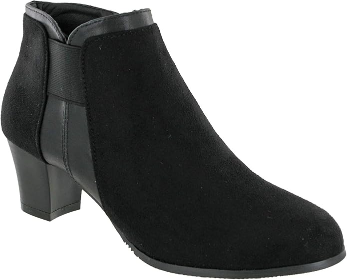 Cushion Walk Side Zip Ankle Heels Boots Evening Work Black Mona UK 38