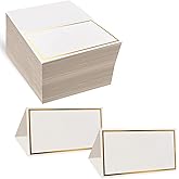 Evaster Place Cards Pack of 100 Premium Tent Name Place Cards for Table Setting with Gold Foil Border 2x3.5 inches - Perfect 