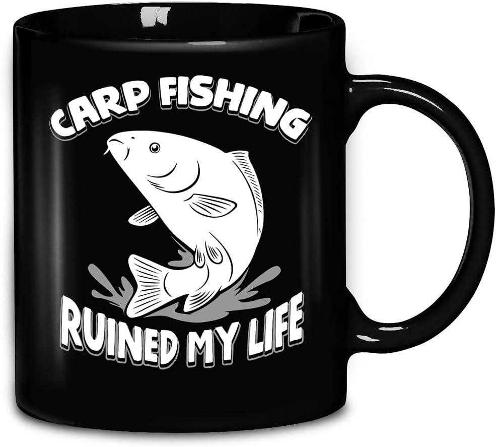 Carp Fishing Ruined My Life Funny Line And Sinker Coffee Mug 11oz Ceramic Tea Cups