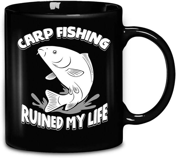 Carp Fishing Ruined My Life Funny Line And Sinker Coffee Mug 11oz Ceramic Tea Cups