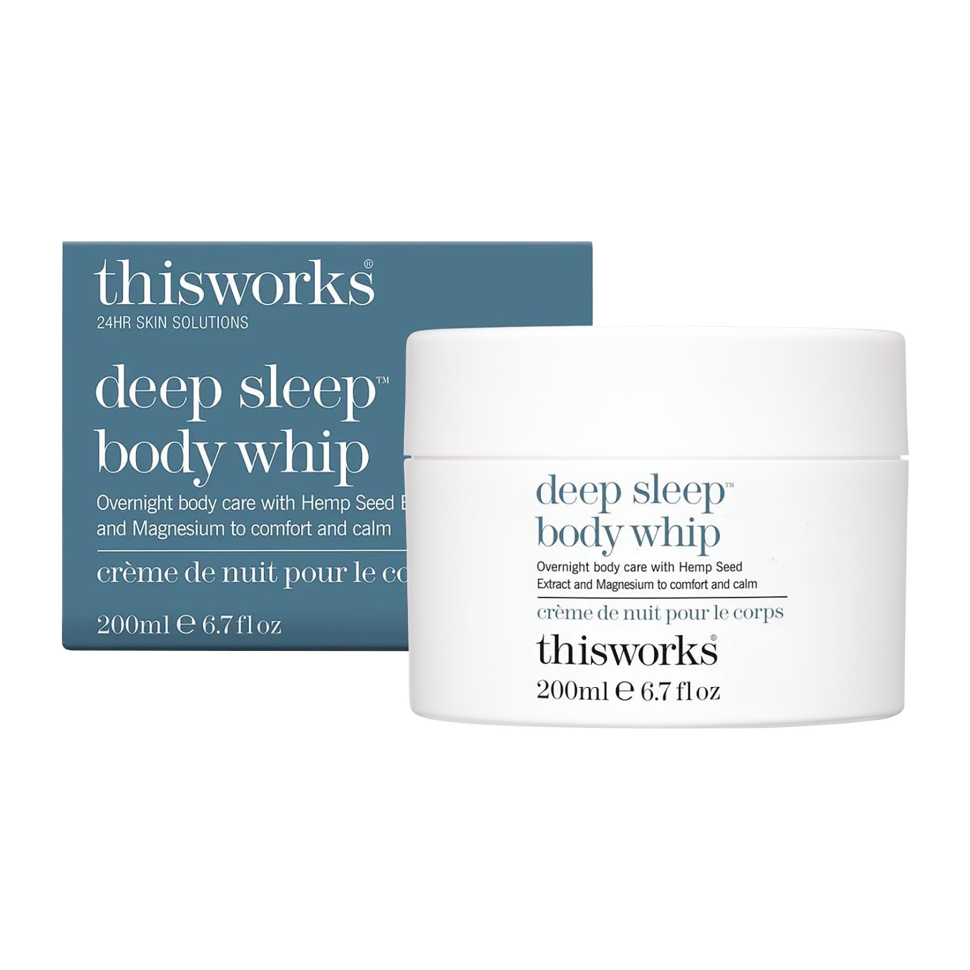 THISWORKS Deep Sleep Body Whip – Ultra-Rich Nighttime Body Moisturizer with Shea Butter, Magnesium & Essential Oils – Nourishes Skin & Promotes Restful Sleep – 200ml