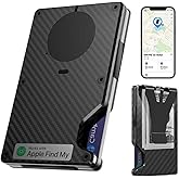 Air Wallet,Minimalist Wallet With Built In Airtag Chip, Rfid Blocking Credit Card Holder,Slim Wallet For Men,Compatible With Apple Find My Ios Only,Detachable Money Clip (Minimalist, Carbon Fiber)