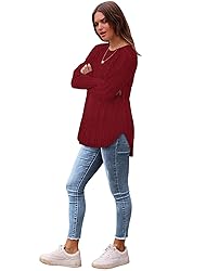 Saloogoe Long Sleeve Shirts for Women Basic Tops