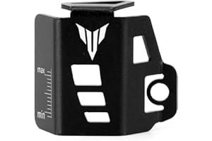 Mokiton Rear Brake Fluid Reservoir Oil Tank Cap Guard Cover Compatible With YAMAHA MT-10/09/07/03 2014-2022 2023 2024 2025 | Master Cylinder Protectors MT07 MT09 MT03 MT10 Accessories (black)