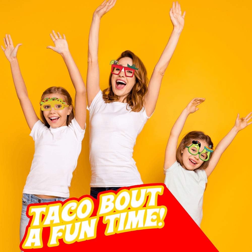 Funny Cardstock Photo Booth Props Glasses - 30 Pack Party Glasses for Adults and Kids - Fun Novelty Party Favors Accessories for Birthdays, Luau and Summer Fiesta: Kitchen & Dining