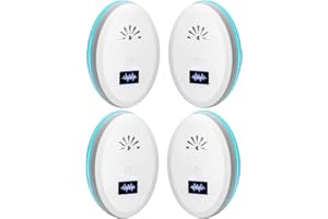 KSIDUT Ultrasonic Pest Mouse Repeller,4 PCS Spider Repellent Indoor,Mouse Pest Rodent Repeller,Repellent Ultrasonic Plug in,Mice Repellent Indoor for House,Warehouse,Kitchen