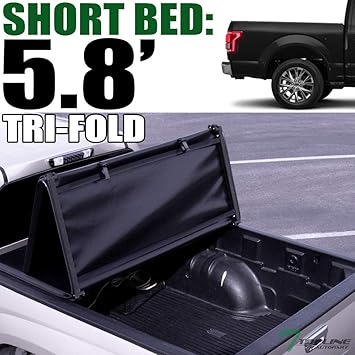 Amazon Com Topline Autopart Tri Fold Soft Vinyl Truck Bed Tonneau Cover For 19 20 Up Dodge Ram 1500 5 7 Feet 68 4 Short Bed New Body Style Automotive