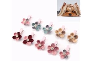 10Pcs Pet Hair Clips - Cute Floral Pet Hairpin Dog Cat Puppy Hair Accessories Pet Grooming Clips Dog Flower Clips