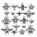 Honeybee Charm -80pcs Craft Supplies Antique Silver Bee Charms Pendants for Crafting, Jewelry Findings Making Accessory for DIY Necklace Bracelet Earrings (M119)
