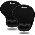 Mouse Pad, SOQOOL 2 Pack Ergonomic Mouse Pads with Comfortable and Cooling Gel Wrist Rest Support and Non-Slip PU Base for Easy Typing Pain Relief, Durable and Washable for Easy Cleaning