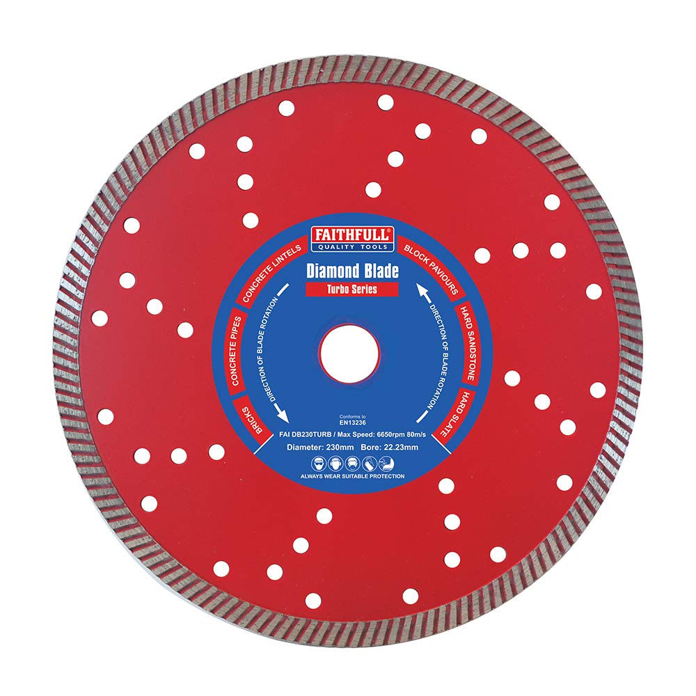 Faithfull FAIDB230TURB Hard Material Fast Cut Performance Diamond Cutting Blade 230 mm (9 Inch)