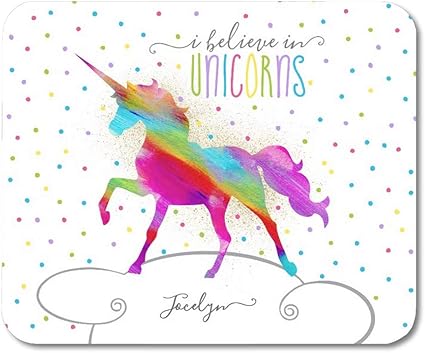 Amazon Co Jp Liminglove 女の子用 名前を追加 レインボー ユニコーン トゥイーン ティーンエイジ 水玉 ゲーム用マウスパッド ノンスリップ 防塵 面白い クリエイティブ マウスパッド パソコン 周辺機器