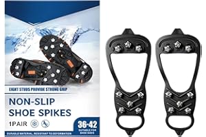 Ice Spikes for Shoes | 2 Pieces Portable 8-Clip Winter Hiking Spikes,Shoes & Boots Traction Cleats | for Hiking Rock Climbing