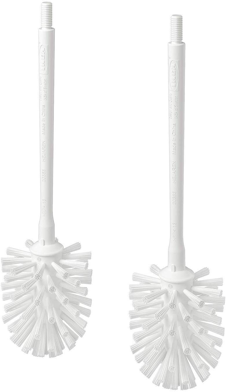 Ikea HEJAREN Replacement Toilet Brush, White, Set of 2